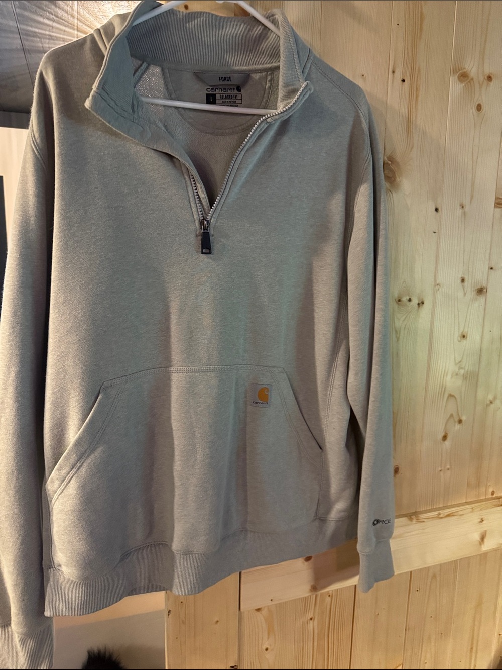 Carhartt Men’s Quarter-Zip Pullover Sweatshirt - Light Beige